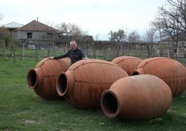 Qvevri clay pots for Georgian Wine