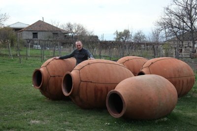 Qvevri clay pots for Georgian Wine