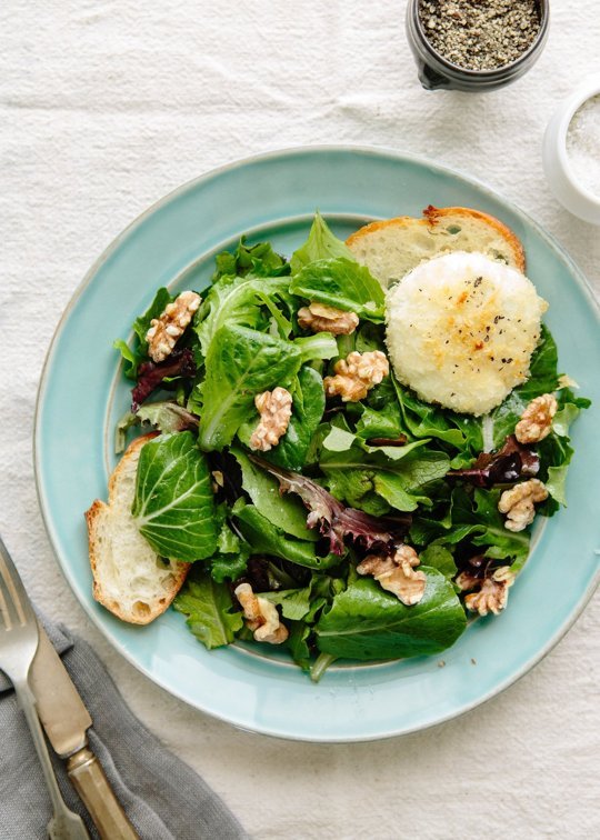 Recipe: Alice Waters' Baked Goat Cheese with Spring Lettuce Salad