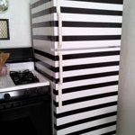 Black & White Striped Fridge