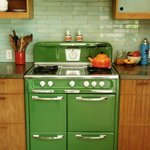 Grass green retro oven