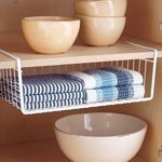 Under shelf basket with dish cloths