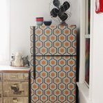 Honeycomb wallpaper patterned refrigerator