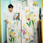 Floral Patterned Wallpapered Fridge