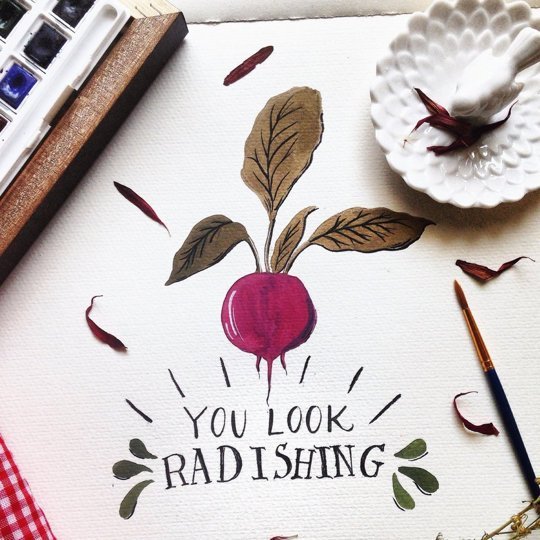 Radish Print: You Look Radishing from Seedling Paperie