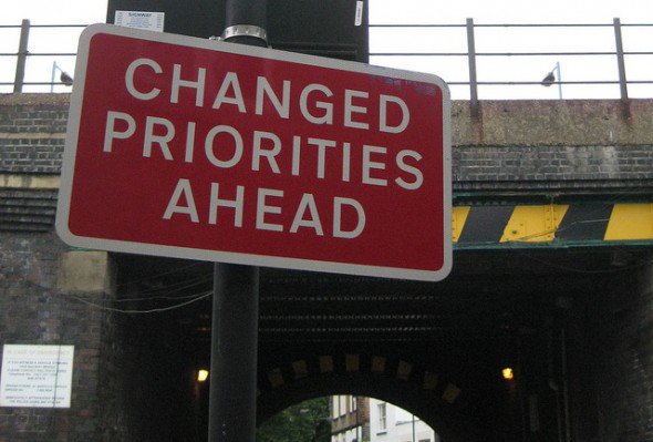 changed priorities sign