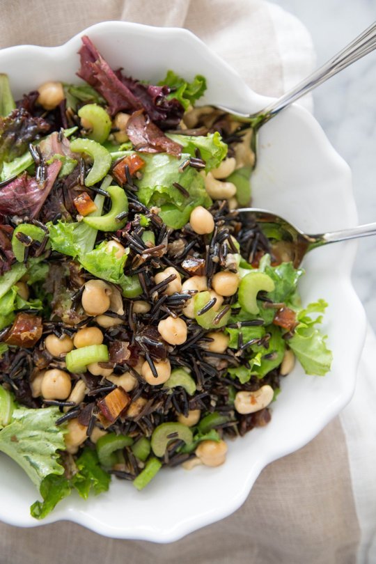 wild rice and mixed green salad