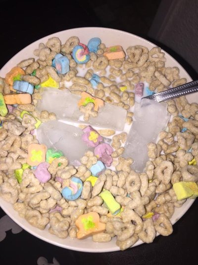 Ice Cubes in Lucky Charms