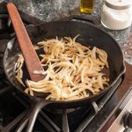 Cooking onions on the stovetop