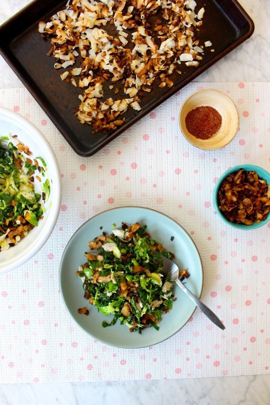 Coconut Bacon Bits and Salad