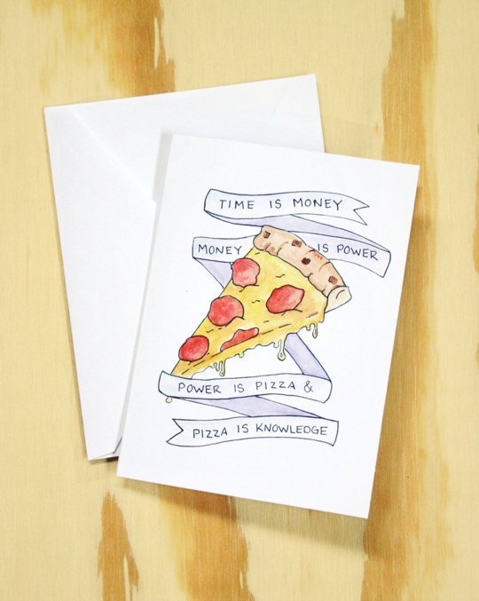 Pizza Card - Parks and Recreation Quote