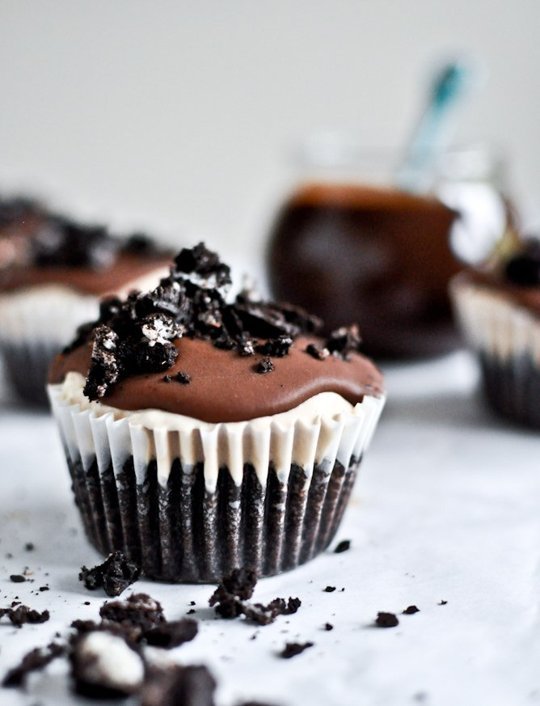 peanut butter fudge coffee ice cream cupcakes at How Sweet It Is