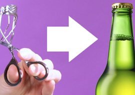 Use an eyelash curler to open a beer bottle