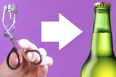 Use an eyelash curler to open a beer bottle