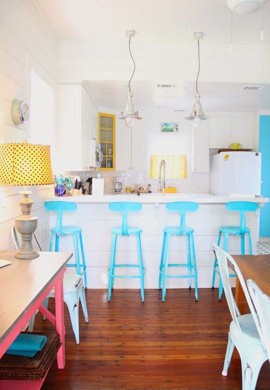 Turquoise counter stools