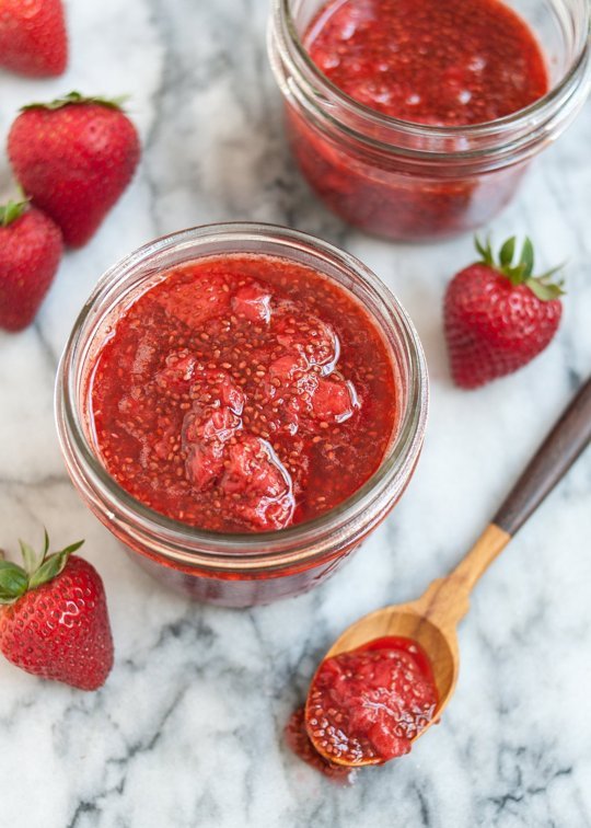 Jars of chia jam