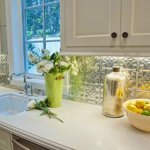 Tin tile backsplash