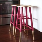 Pink and gold barstools