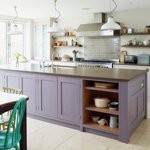 Purple painted island counter