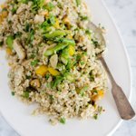 Lunch Recipe: Fried Brown Rice with Asparagus, Bell Pepper & Cashews