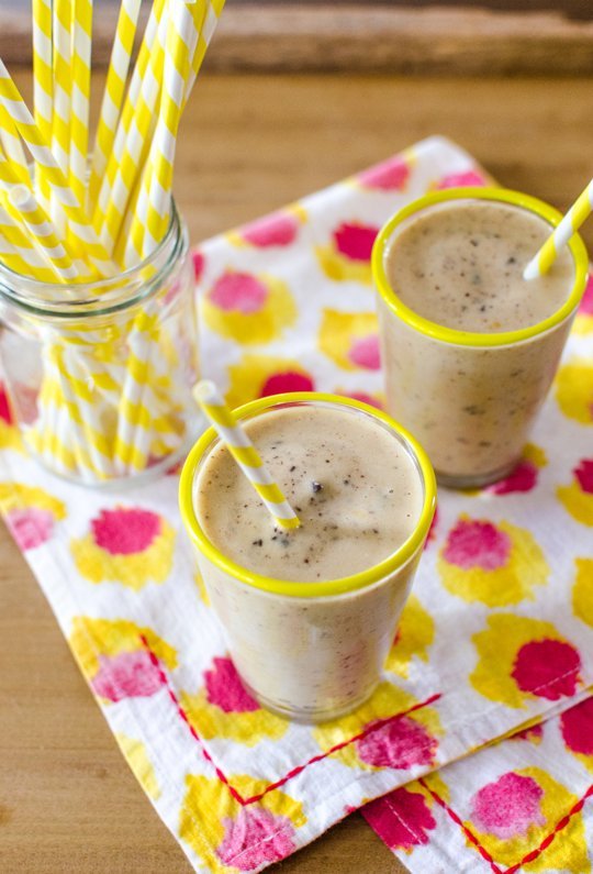 Lighter Treat Recipe: Frozen Banana-Peanut Butter Chocolate Chip Milkshakes