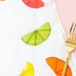 diy citrus painted and embroiderered napkins